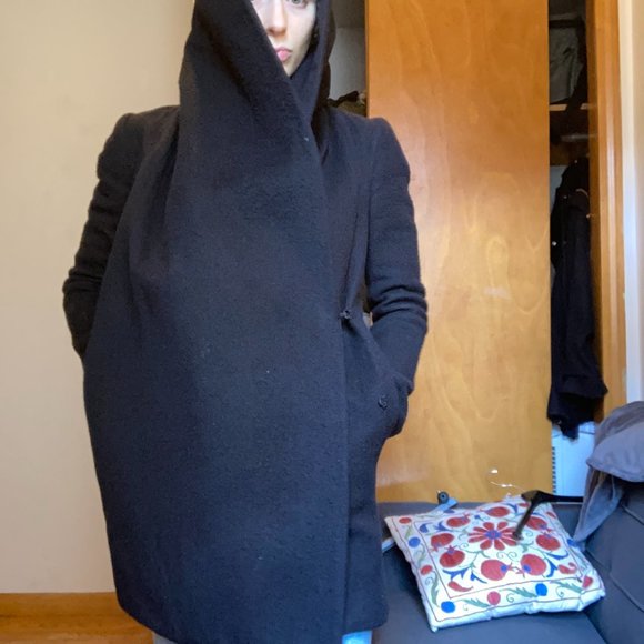 The Row Wool Coat w/ Hood, Shawl Collar sz XS/S 0 - Picture 4 of 10